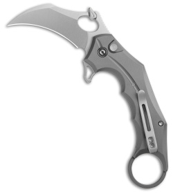 CIVIVI Incisor II Karambit Button Lock Knife Gray Alum (2.02" Satin) C16016B-3