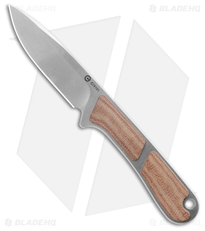 CIVIVI Mini Elementum Fixed Blade Knife Brown Micarta (2.24" Satin) C23010-2