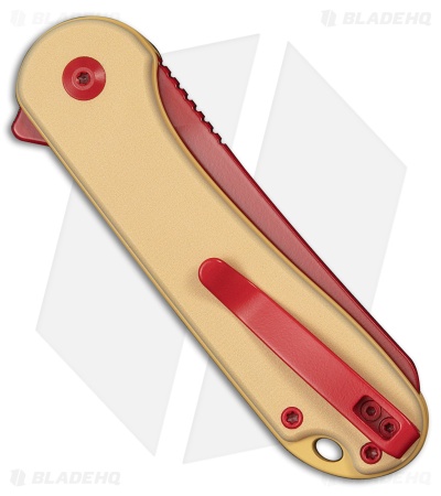 CIVIVI Wiener Warrior Elementum II Button Lock Knife G-10 (2.9" Red/Yellow)