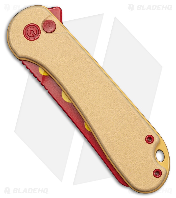 CIVIVI Wiener Warrior Elementum II Button Lock Knife G-10 (2.9" Red/Yellow)