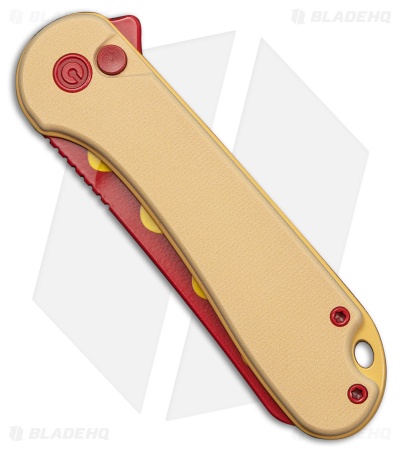 CIVIVI Wiener Warrior Elementum II Button Lock Knife G-10 (2.9" Red/Yellow)