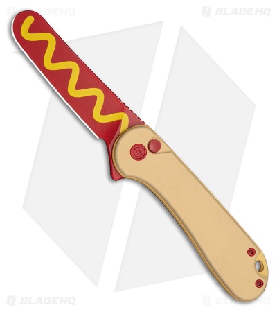 CIVIVI Wiener Warrior Elementum II Button Lock Knife G-10 (2.9" Red/Yellow)