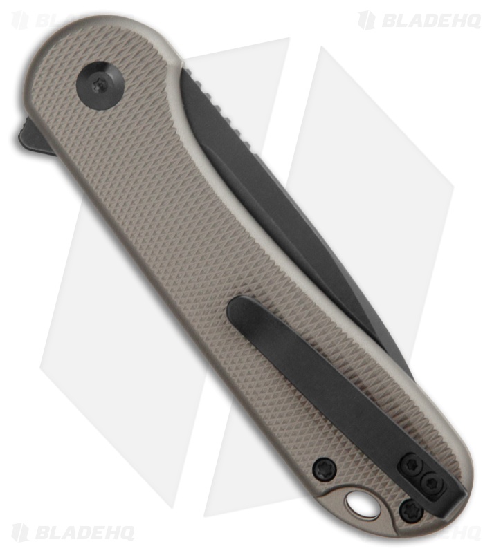 CIVIVI Elementum II Button Lock Knife Diamond Patterned Gray Al (3" Black SW)