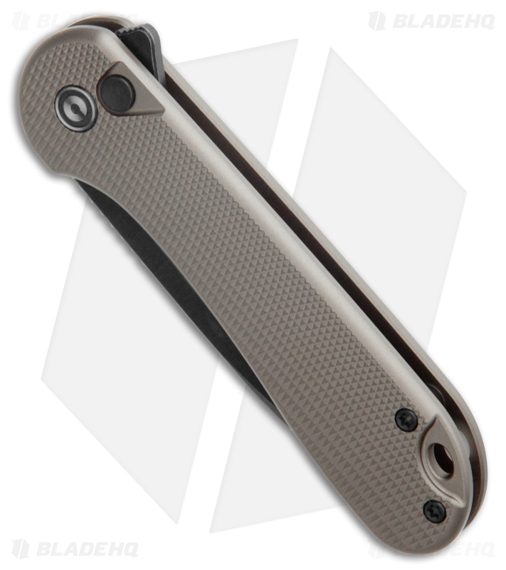 CIVIVI Elementum II Button Lock Knife Diamond Patterned Gray Al (3" Black SW)