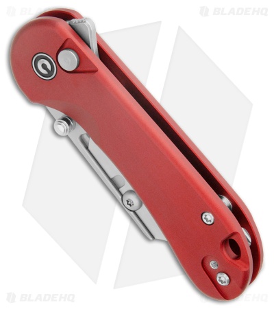 CIVIVI Elementum Utility Button Lock Knife Burgundy Aluminum (2.5" Satin)