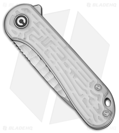 CIVIVI Elementum Liner Lock Knife Polished Clear Lexan (3" Satin Rock Grind)