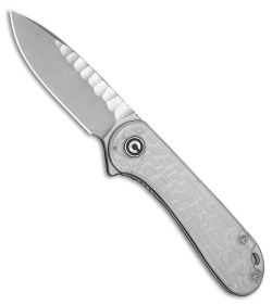 CIVIVI Elementum Liner Lock Knife Polished Clear Lexan (3" Satin Rock Grind)