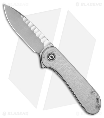 CIVIVI Elementum Liner Lock Knife Polished Clear Lexan (3" Satin Rock Grind)