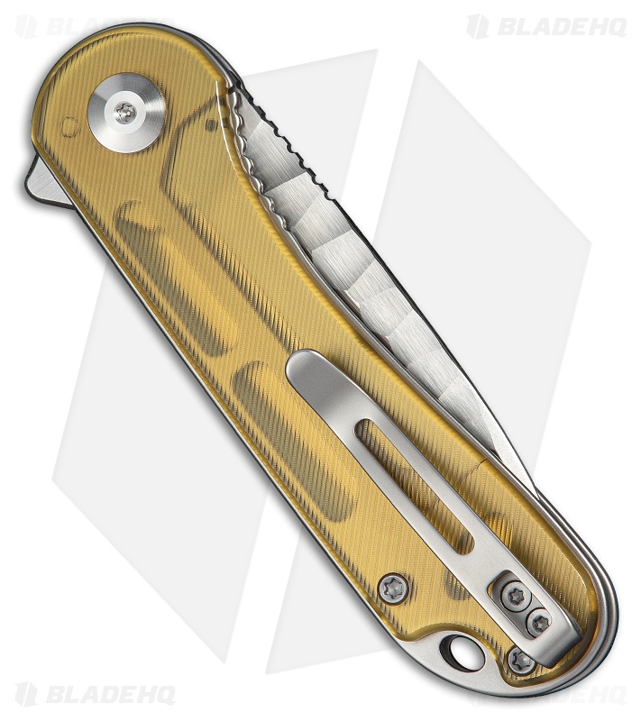 CIVIVI Elementum Liner Lock Knife Polished Yellow Ultem (3" Satin Rock Grind)