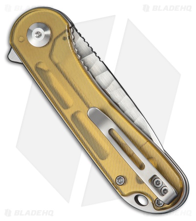 CIVIVI Elementum Liner Lock Knife Polished Yellow Ultem (3" Satin Rock Grind)