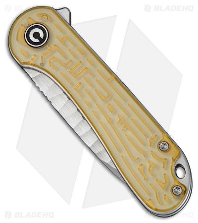 CIVIVI Elementum Liner Lock Knife Polished Yellow Ultem (3" Satin Rock Grind)