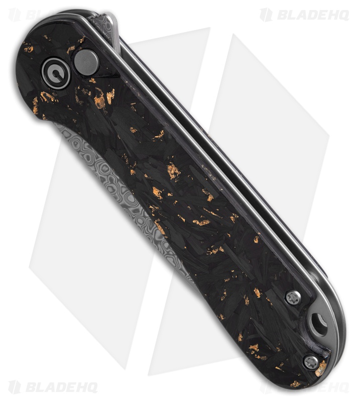 CIVIVI Elementum II Button Lock Knife Gold Carbon Fiber Shred (3" Damascus)