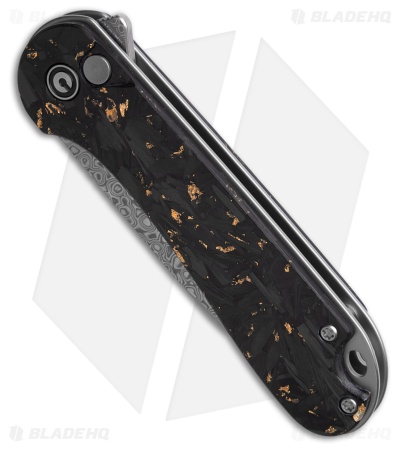 CIVIVI Elementum II Button Lock Knife Gold Carbon Fiber Shred (3" Damascus)