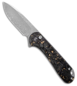 CIVIVI Elementum II Button Lock Knife Gold Carbon Fiber Shred (3&quot; Damascus) | 217972