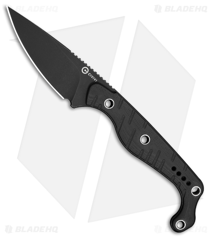 CIVIVI SOKN Fixed Blade Knife Black G-10 (2.8" Black Stonewash Nitro-V)