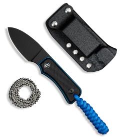 CIVIVI Baby Banter Fixed Blade Knife Black/Blue G-10 (2.4&quot; Black SW) C23045-1 | 219084