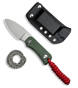 CIVIVI Baby Banter Fixed Blade Knife Green Canvas Micarta (2.4&quot; SW) C23045-2 | 219087