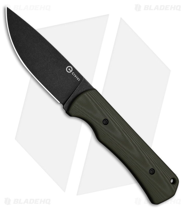 CIVIVI Jencks Fixed Blade Knife OD Green G-10 (3.5" Black SW 14C28N)