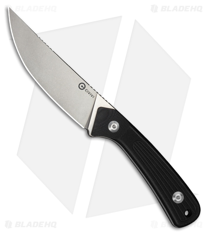 CIVIVI Carveth Fixed Blade Knife Black G-10 (3.6" SW AEB-L)