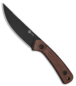 CIVIVI Carveth Fixed Blade Knife Guibourtia Wood (3.6" Black SW AEB-L)