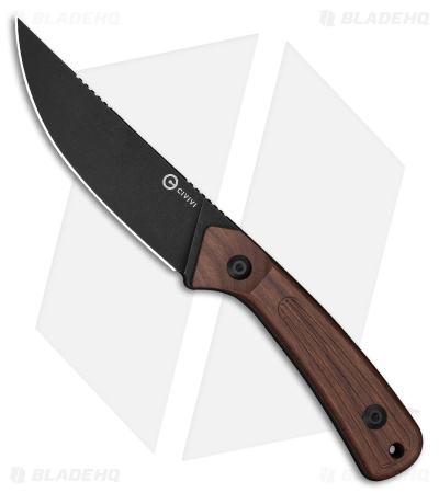 CIVIVI Carveth Fixed Blade Knife Guibourtia Wood (3.6" Black SW AEB-L)