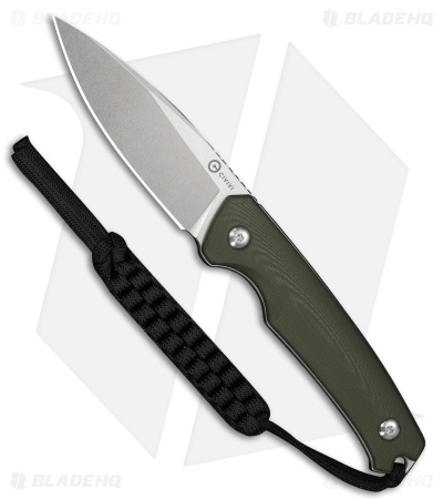 CIVIVI Altus Fixed Blade Knife OD Green G-10 (3" Stonewash)