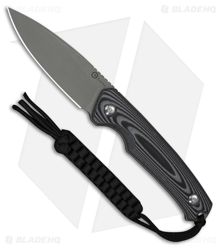CIVIVI Altus Fixed Blade Knife Gray & Black Layered G-10 (3" Gray Stonewash)