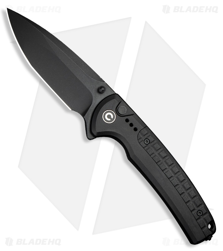 CIVIVI Sentinel Strike II Button Lock Knife Black Aluminum (3.7" Black SW)