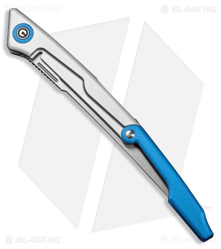 CIVIVI Shawka Liner Lock Knife Blue/Silver Aluminum (5.8" Satin)