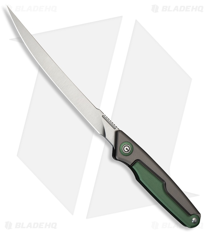 CIVIVI Shawka Liner Lock Knife Gray/Green Aluminum (5.8" Satin)