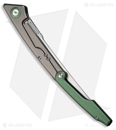CIVIVI Shawka Liner Lock Knife Gray/Green Aluminum (5.8" Satin)