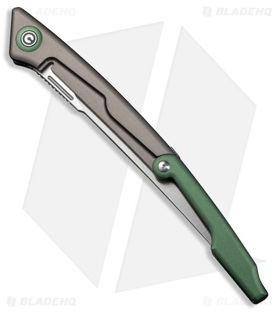 CIVIVI Shawka Liner Lock Knife Gray/Green Aluminum (5.8" Satin)