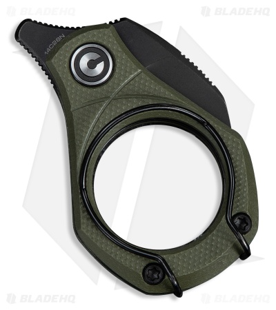 CIVIVI Pyrus Utility Hawkbill Knife OD Green G-10 (0.65" Black Stonewash)