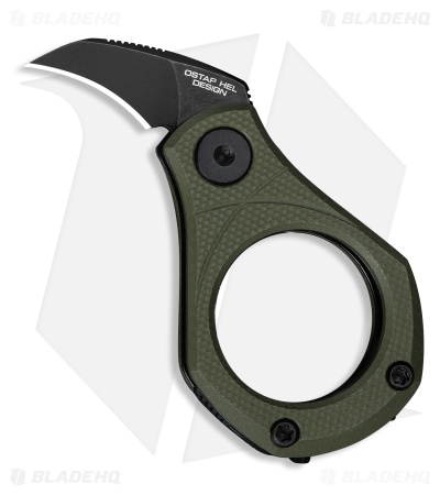 CIVIVI Pyrus Utility Hawkbill Knife OD Green G-10 (0.65" Black Stonewash)