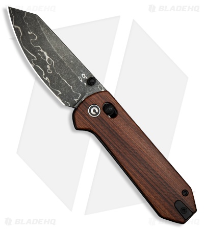 CIVIVI Yonder Crossbar Lock Knife Wood + Damascus