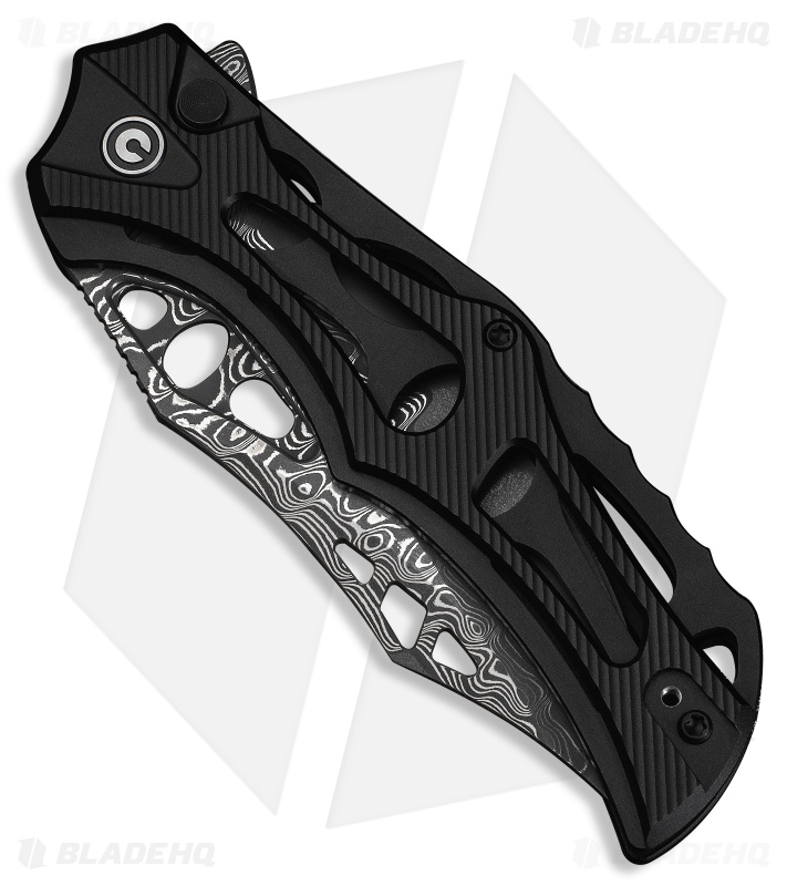 CIVIVI Biophase Pocket Knife Black Aluminum Damascus