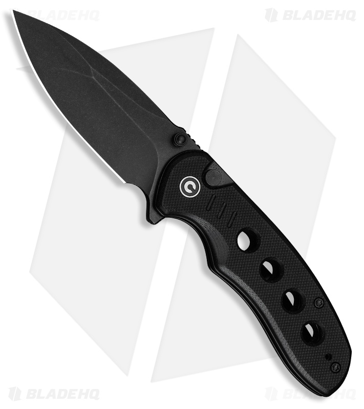 CIVIVI Triptych Button Lock Knife Black G-10 (3" Black Stonewash)