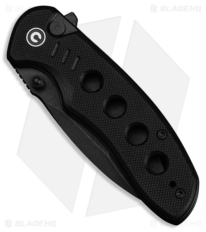 CIVIVI Triptych Button Lock Knife Black G-10 (3" Black Stonewash)