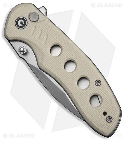 CIVIVI Triptych Button Lock Knife Ivory G-10 (3" Satin)