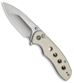 CIVIVI Triptych Button Lock Knife Ivory G-10 (3" Satin)