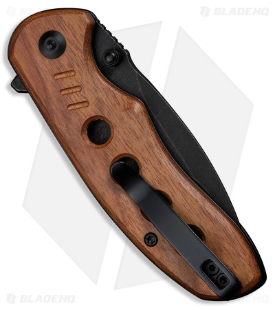 CIVIVI Triptych Button Lock Knife Guibourtia Wood (3" Black Stonewash)