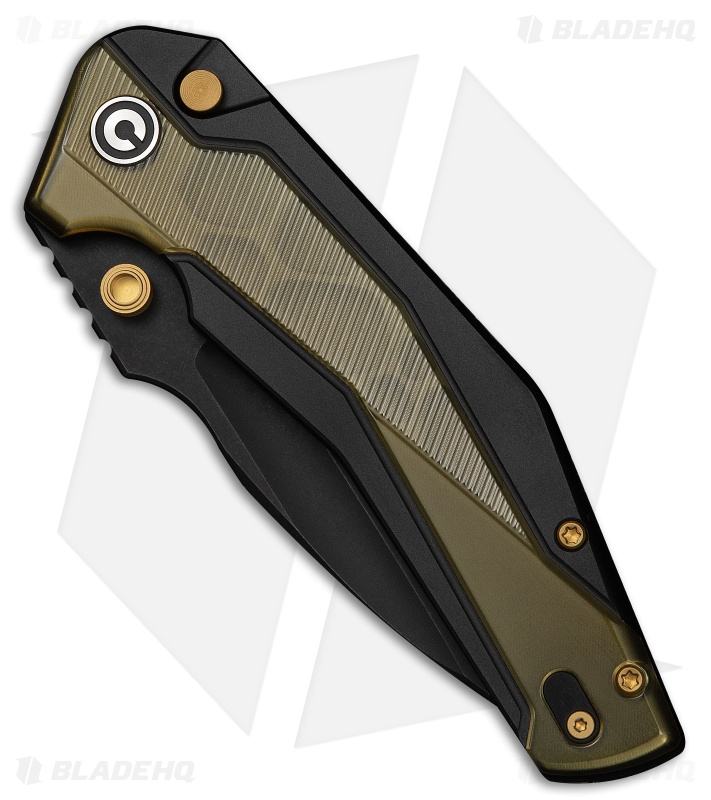 CIVIVI Wellmax Button Lock Knife Black Aluminum + Yellow Ultem (3.6" Black SW)