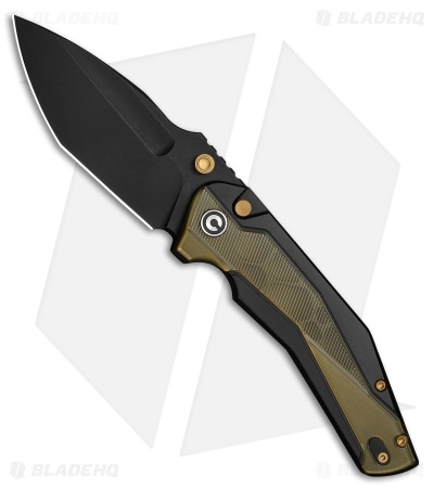 CIVIVI Wellmax Button Lock Knife Black Aluminum + Yellow Ultem (3.6" Black SW)