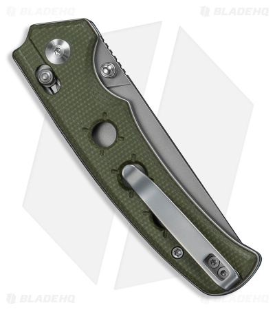 CIVIVI Noctis Crossbar Lock Knife Olive Canvas Micarta (2.98" Stonewash)