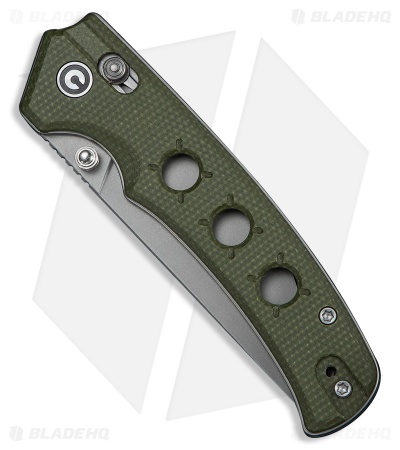 CIVIVI Noctis Crossbar Lock Knife Olive Canvas Micarta (2.98" Stonewash)