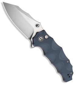 CIVIVI Natterjack Button Lock Knife Milled Neutral Blue G-10 (3.2" Satin)