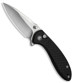 CIVIVI Faeger Button Lock Knife Milled Black G-10 (3" Satin 14C28N)