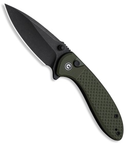 CIVIVI Faeger Button Lock Knife Milled OD Green G-10 (3" Black SW 14C28N)
