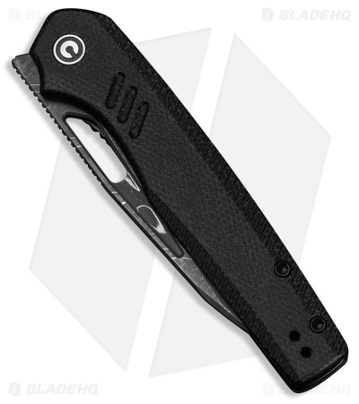 CIVIVI Guile Liner Lock Knife Black Canvas Micarta (3.25" Damascus)