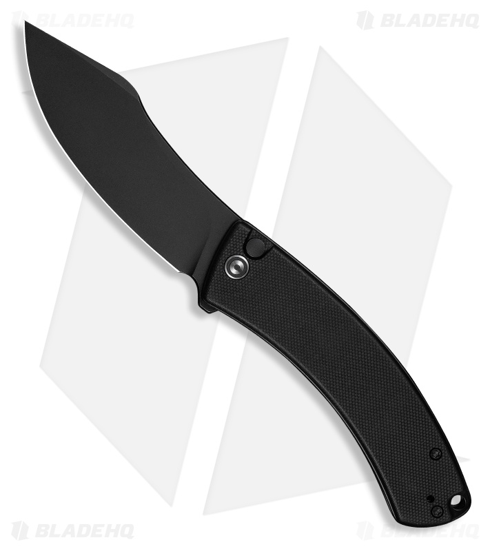 CIVIVI Outlaw Muk Button Lock Knife Black G-10 (3.5" Black SW 14C28N)